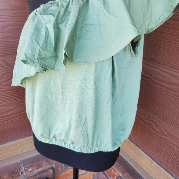 Women's One Shoulder Ruffle Top - A New Day, Olive Green, Medium - Picture 4 of 9